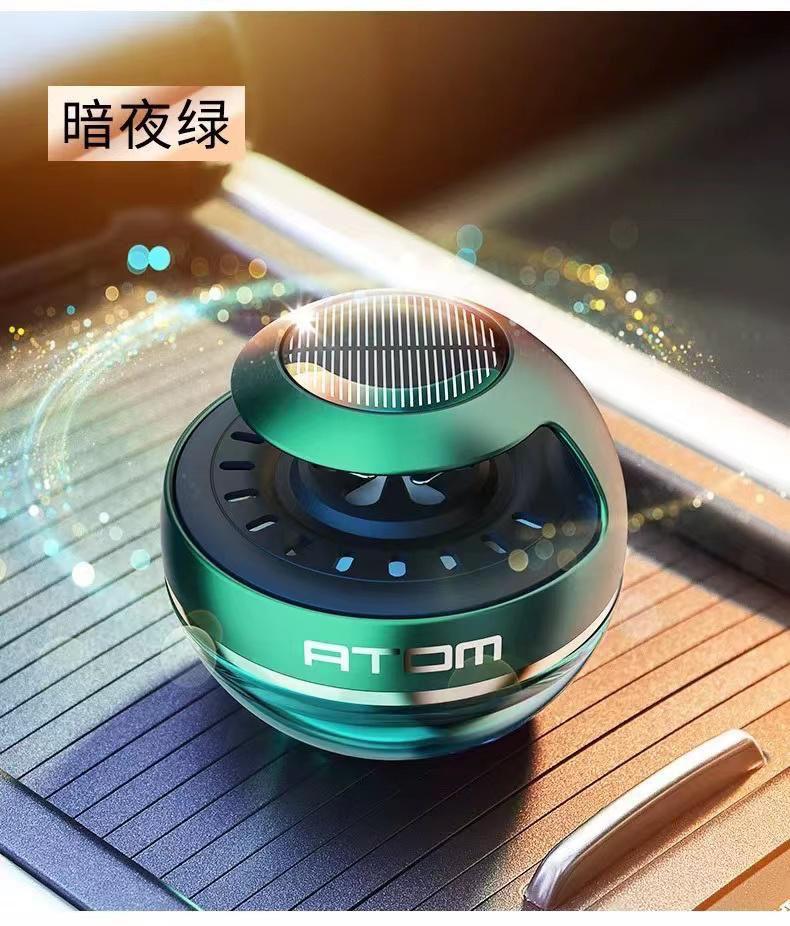 Solar Power Round Car Aroma Diffuser, Air Freshener, Dashboard Decoration With Perfume