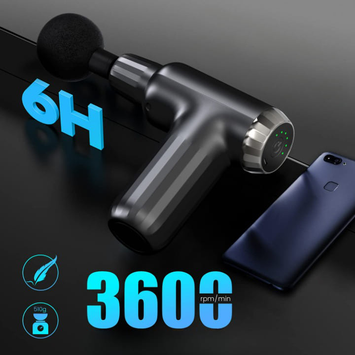 Muscle Massage Gun with 4 Heads FH-820 / مسدس تدليك العضلات بـ 4 رؤوس FH-820