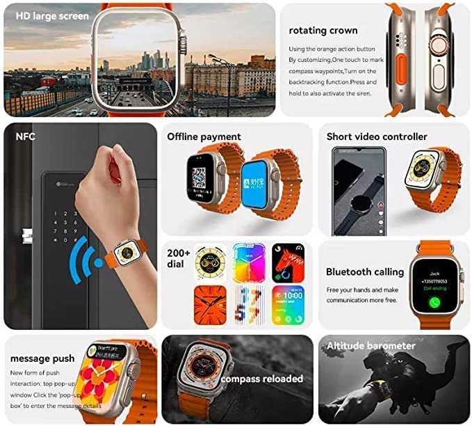 T800 Smartwatch 1.99 inch /الساعة الذكية T800 مقاس 1.99 بوصة