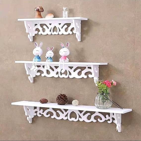 Decorative Wall Hanging Shelf White / رف معلق على الحائط للديكور باللون الأبيض