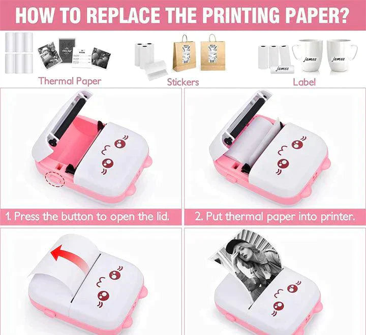 Portable mini pocket printer BT thermal printer /طابعة جيب صغيرة محمولة طابعة حرارية BT