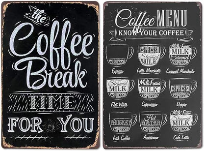 Coffee Break Metal Tin Sign / علامة القصدير المعدنية لاستراحة القهوة