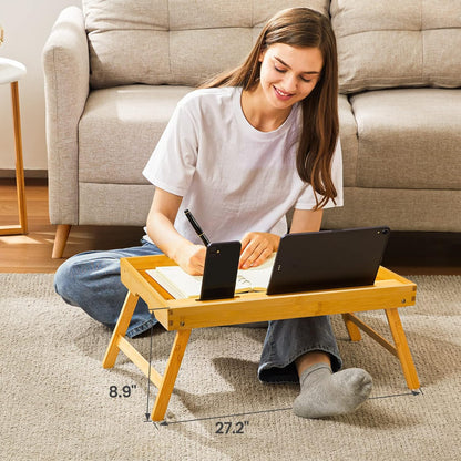 Bamboo Bed Tray Table / طاولة صينية سرير من الخيزران