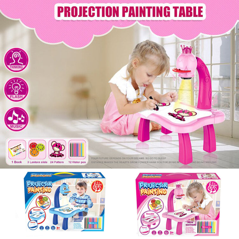 LED Projector Art Painting Table for Kids /طاولة رسم فنية بجهاز عرض LED للأطفال