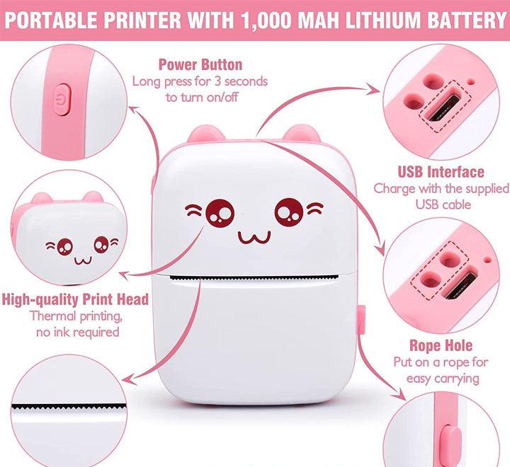 Portable mini pocket printer BT thermal printer /طابعة جيب صغيرة محمولة طابعة حرارية BT