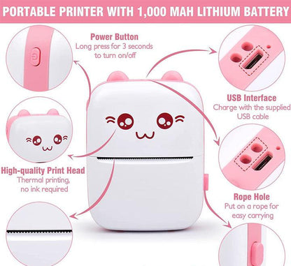 Portable mini pocket printer BT thermal printer /طابعة جيب صغيرة محمولة طابعة حرارية BT