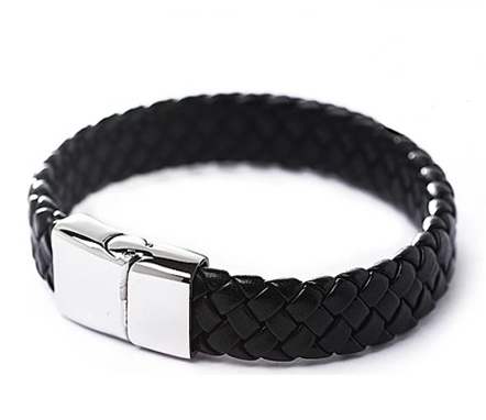 Vintage Men Leather Wristband Braided Magnetic Clasp Bracelet Bangle / خمر الرجال الجلود معصمه مضفر المشبك المغناطيسي سوار الإسورة