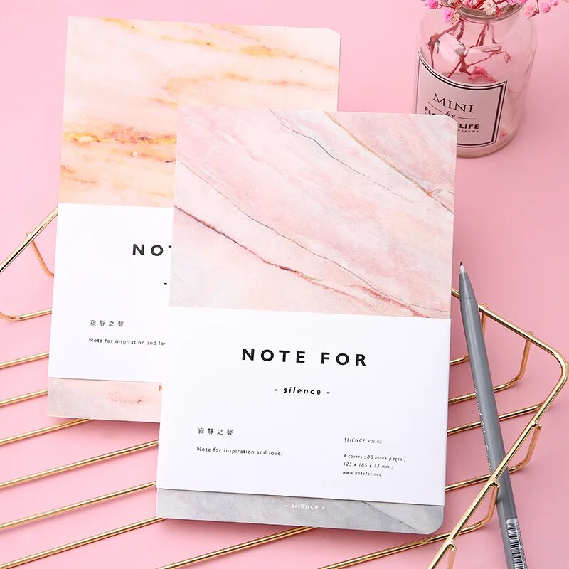 Marble Design 80 Pages Notebook / دفتر ملاحظات بتصميم رخامي 80 صفحة