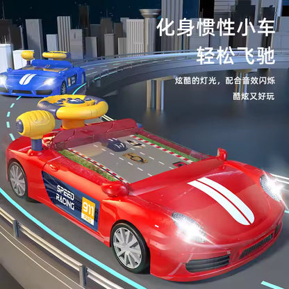 Hot selling products Plastic Spaceship Electric racing car Game Simulation driving with light music armas