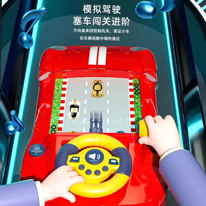 Hot selling products Plastic Spaceship Electric racing car Game Simulation driving with light music armas