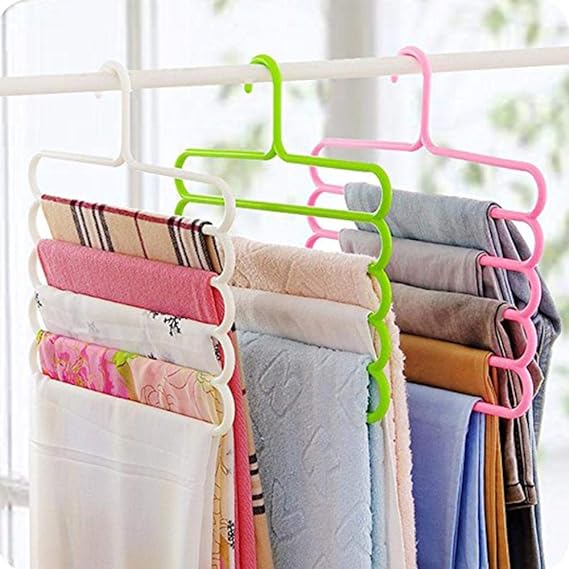 Plastic Five Layer Multii-purpose Clothes Hanger /شماعة ملابس بلاستيكية متعددة الأغراض بخمس طبقات