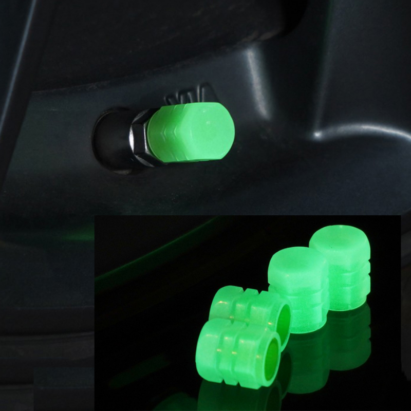 Car Luminous Tire Valve Cap(4 pcs set) / غطاء صمام إطار السيارة المضيء (مجموعة 4 قطع)