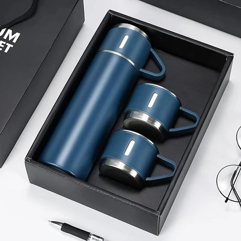 500ml stainless Vacuum Flask Set with 3 cups