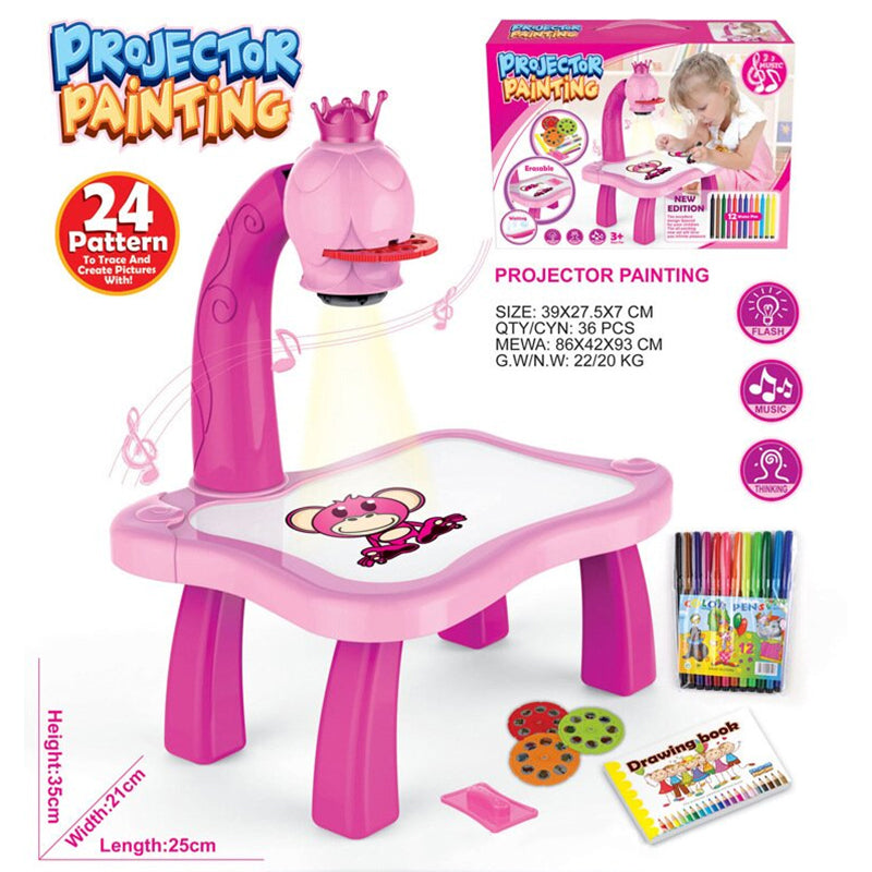 LED Projector Art Painting Table for Kids /طاولة رسم فنية بجهاز عرض LED للأطفال