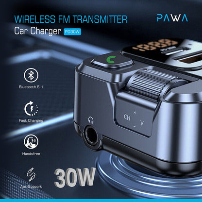 Wireless FM Transmitter & Car Charger PD30W